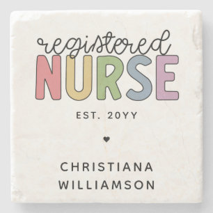 Custom Colorful Registered Nurse RN Abschluss Steinuntersetzer