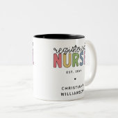 Custom Colorful Registered Nurse RN Abschluss Zweifarbige Tasse (VorderseiteRechts)