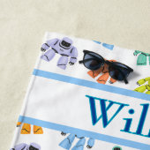 Custom Colorful Robots Beach Towel Strandtuch (Beispiel)