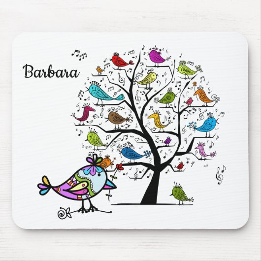 Custom Colorful Spring Bird Mousepad (Vorne)