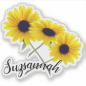 Custom Colorful Triple Sunflower Foto Aufkleber (Vorderseite)