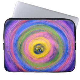 Custom Colorful vibrant Mandala Circles    Laptopschutzhülle