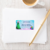 Custom Colorful Weihnachtsbaum und Geschenke Adressaufkleber (Insitu)