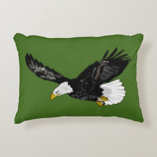 Custom Colors Accent Pillow mit Flying Bald Eagle Dekokissen (Vorderseite)