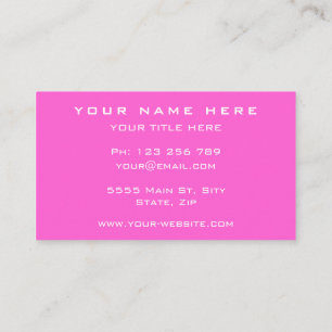Custom Colors and Font Your Business Card - Pink Visitenkarte