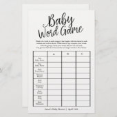 Custom Colors Baby Word Game Duschkarte (Vorne/Hinten)