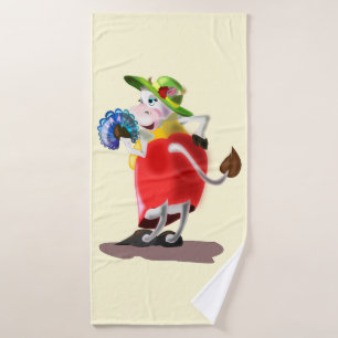 Custom Colors Badetuch mit Fun Fashion Cow Badehandtuch
