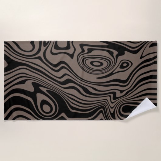 Custom Colors Beach Handtuch Abstrakt Waves - Brau (Vorderseite)