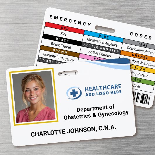 Custom Colors Codes Hospital Photo ID Badge Ausweis