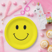 Custom Colors Cute Retro Smile Pappteller (Party)