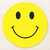 Custom Colors Cute Retro Smile Runder Pappuntersetzer (Vorderseite)