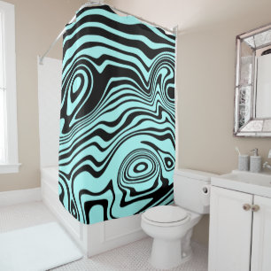 Custom Colors Duschvorhang Art Waves - Türkis