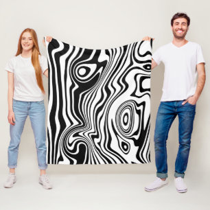 Custom Colors Fleece Blanket Abstrakt Schwarz-weiß