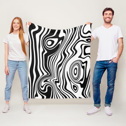 Custom Colors Fleece Blanket Abstrakt Schwarz-weiß (Beispiel)