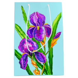 Custom Colors Gift Bag Irises - Blume Mittlere Geschenktüte