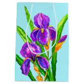 Custom Colors Gift Bag Irises - Blume Mittlere Geschenktüte (Rückseite)