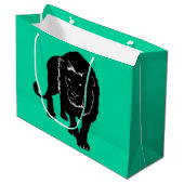 Custom Colors Gift Bag mit Löwe - Grün Große Geschenktüte (Vorderseite Schrägansicht)
