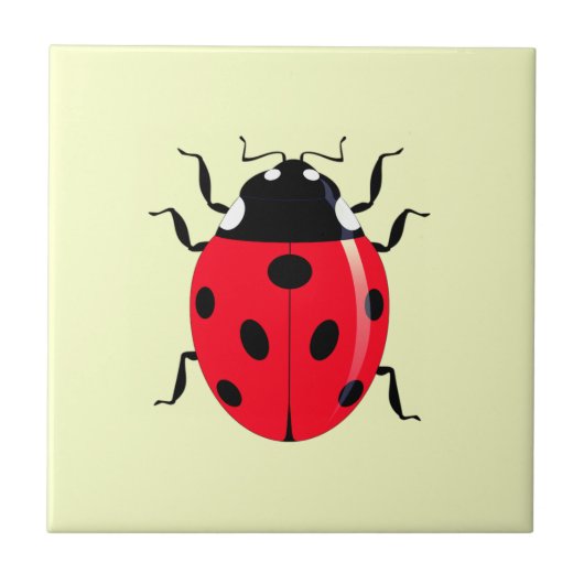 Custom Colors Keramik Tile mit Ladybug - Spring Fliese (Vorderseite)