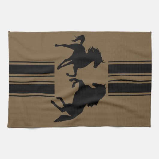 Custom Colors Küchentuch - Black Pair Pferde (Horizontal)
