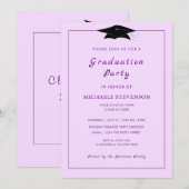 Custom Colors Moderne Graduierungsparty Einladung (Vorne/Hinten)