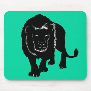 Custom Colors Mouse Pad with Lion - Green Mousepad