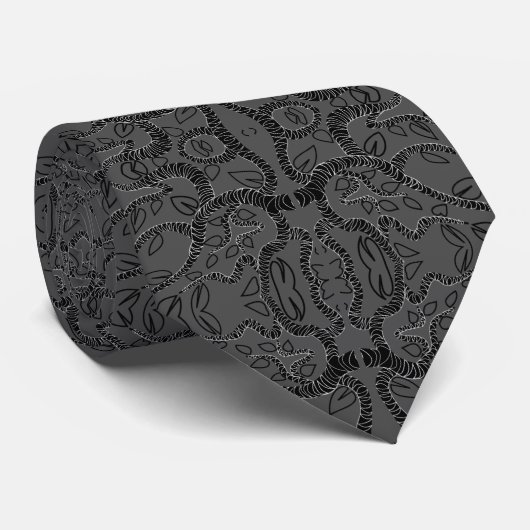 Custom Colors Neck Tie - Design Art - Grau Krawatte (Gerollt)