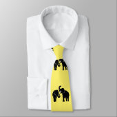 Custom Colors Neck Tie Elephant Couple - Gelb Krawatte (Gebunden)