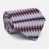 Custom Colors Neck Tie - Lila mit Black Stripes Krawatte (Gerollt)