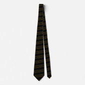 Custom Colors Neck Tie mit Goldrand - Schwarz Krawatte (Vorderseite)