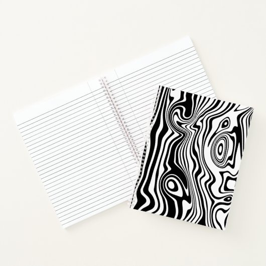 Custom Colors Notebook mit Abstrakten Waves Notizblock (Innenseite)