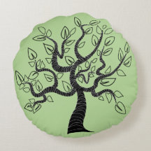 Custom Colors Round Pillow mit Tree