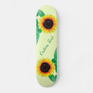 Custom Colors Skateboard with Sunflowers