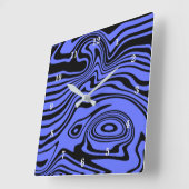 Custom Colors Wall Clock mit Waves - Blau Quadratische Wanduhr (Winkel)