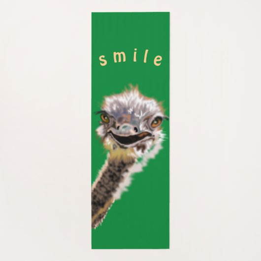 Custom Colors Yoga Mat Happy Ostrich - Green Yogamatte (Rückseite)