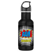 Custom Comic Book Pop Art BAM! Illustration Edelstahlflasche (Vorderseite)