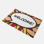 Custom Comic Book Speech Bubble WELCOME Fußmatte (Schrägansicht)
