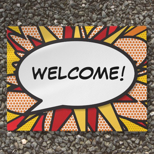 Custom Comic Book Speech Bubble WELCOME Fußmatte