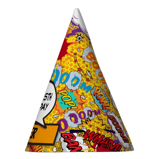 Custom Comic Book Superhero Geburtstag Partyhütchen (Rechts)