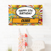 Custom Comic Book Superhero Geburtstagsparty Banner (Insitu)