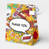 Custom Comic Book Superhero Geburtstagsparty Geschenkschachtel (Rückseite)