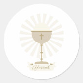 Custom Communion Gold Chalice Runder Aufkleber (Vorderseite)