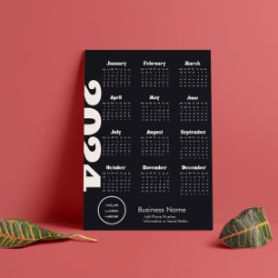 Custom Company 2024 Kalender schwarz und weiß Programm