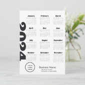 Custom Company 2024 Kalender schwarz und weiß Programm (Stehend Vorderseite)