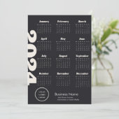 Custom Company 2024 Kalender schwarz und weiß Programm (Stehend Vorderseite)