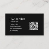 Custom Company Business Logo Minimalist QR Code Visitenkarte (Rückseite)