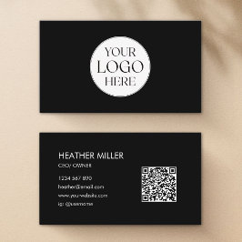 Custom Company Business Logo Minimalist QR Code Visitenkarte