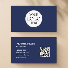 Custom Company Business Logo Minimalist QR Code Visitenkarte