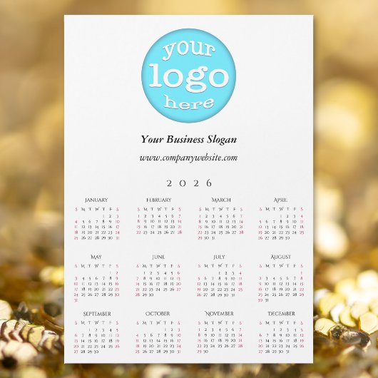 Custom Company Business Logo Office 2026 Calendar Magnetkarte