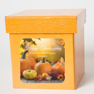 Custom Company Erntedank Marketing Pumpkin Quadratischer Aufkleber