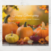 Custom Company Erntedank Pumpkin Party Schaumweinetikett (Einzelnes Label)